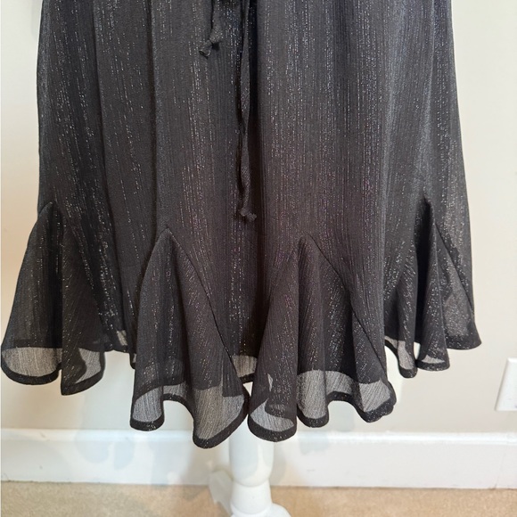 Mi Ami Sheer Metalic & Black Mini Dress, Size Medium - Picture 12 of 15